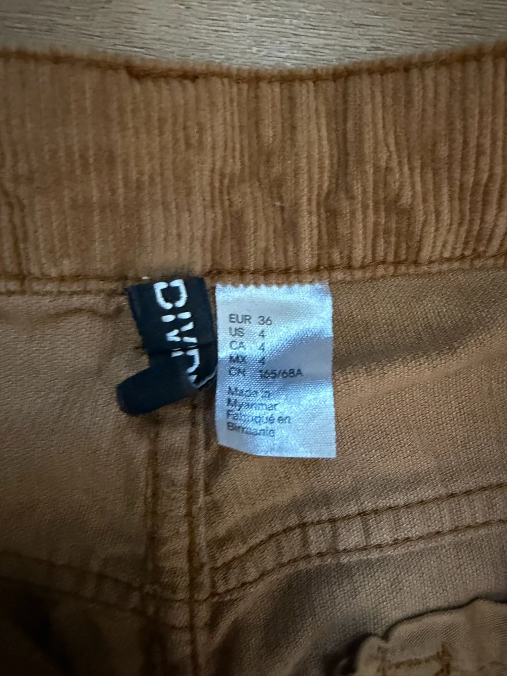 Divided Corduroy Pants in Brown Tan